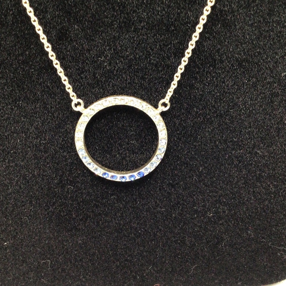 RHODE Silver and Blue Open Circle Necklace